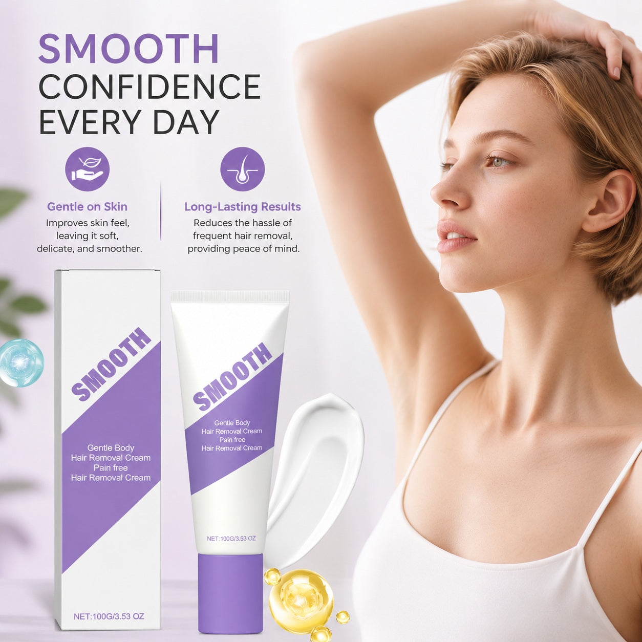 Smooth legs after using Nuvelle hair removal cream