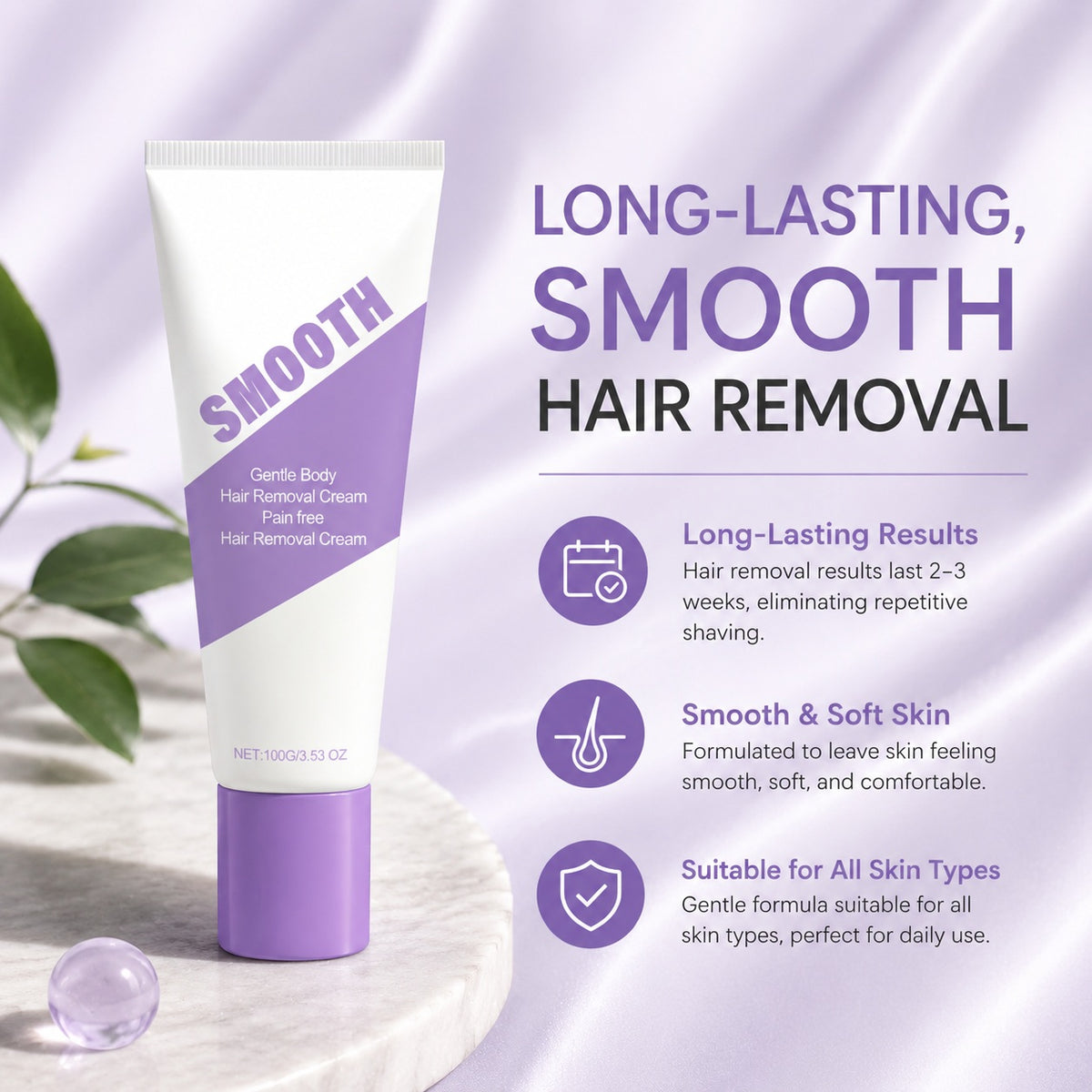 Applying Nuvelle hair removal cream to underarm